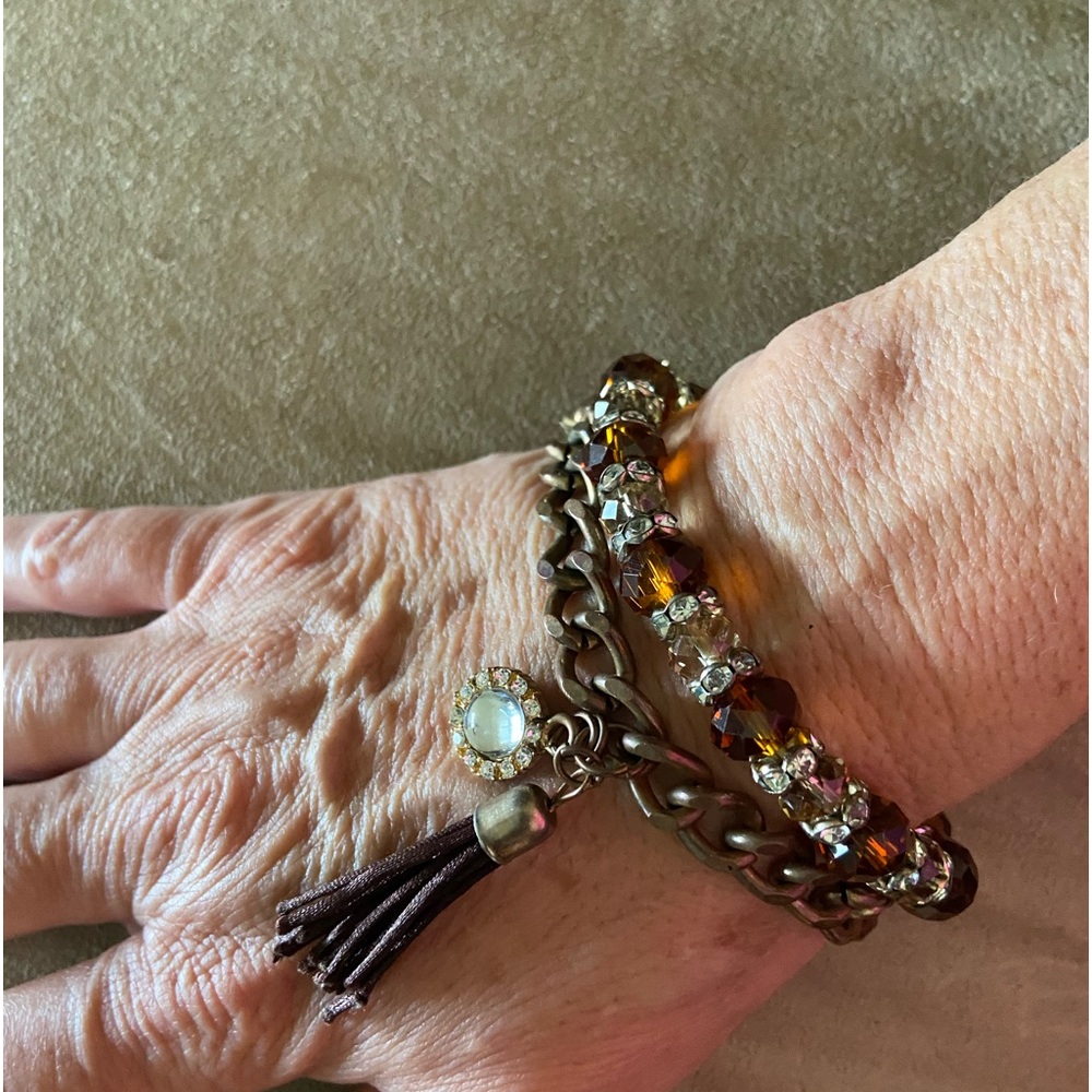 2 stretchable Brown  bracelets
